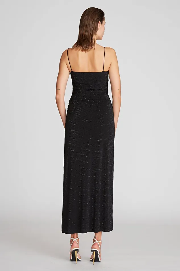 Halston Hanna Dress In Crystal Jersey Black Women Cocktail Dresses Halston Hanna Dress In Crystal Jersey Black Women Cocktail Dresses
