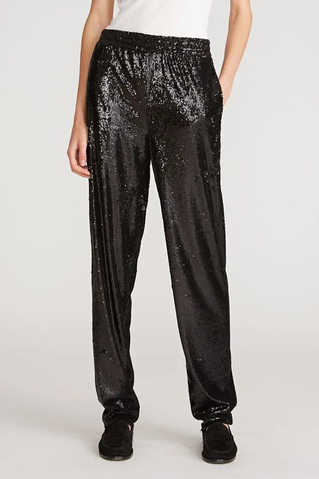 Halston Hannah Sequin Pant Black Women Bottoms