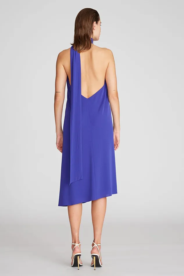 Halston Kali Cocktail In Crepe Jersey Iris Women Cocktail Dresses Halston Kali Cocktail In Crepe Jersey Iris Women Cocktail Dresses