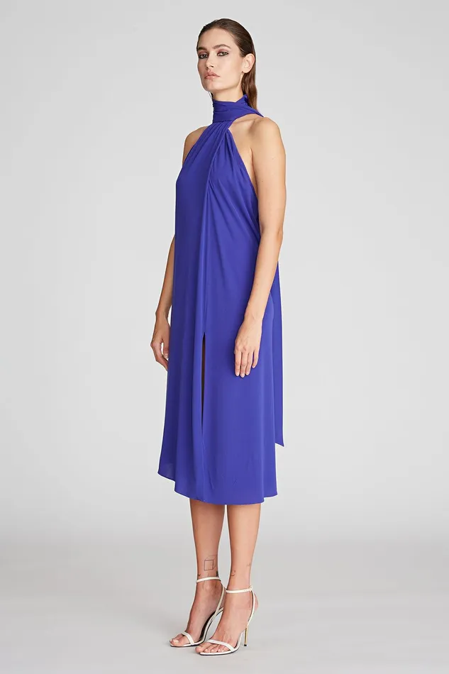 Halston Kali Cocktail In Crepe Jersey Iris Women Cocktail Dresses Halston Kali Cocktail In Crepe Jersey Iris Women Cocktail Dresses
