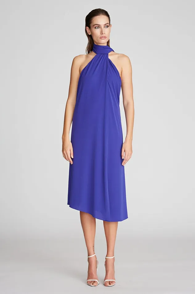 Halston Kali Cocktail In Crepe Jersey Iris Women Cocktail Dresses Halston Kali Cocktail In Crepe Jersey Iris Women Cocktail Dresses