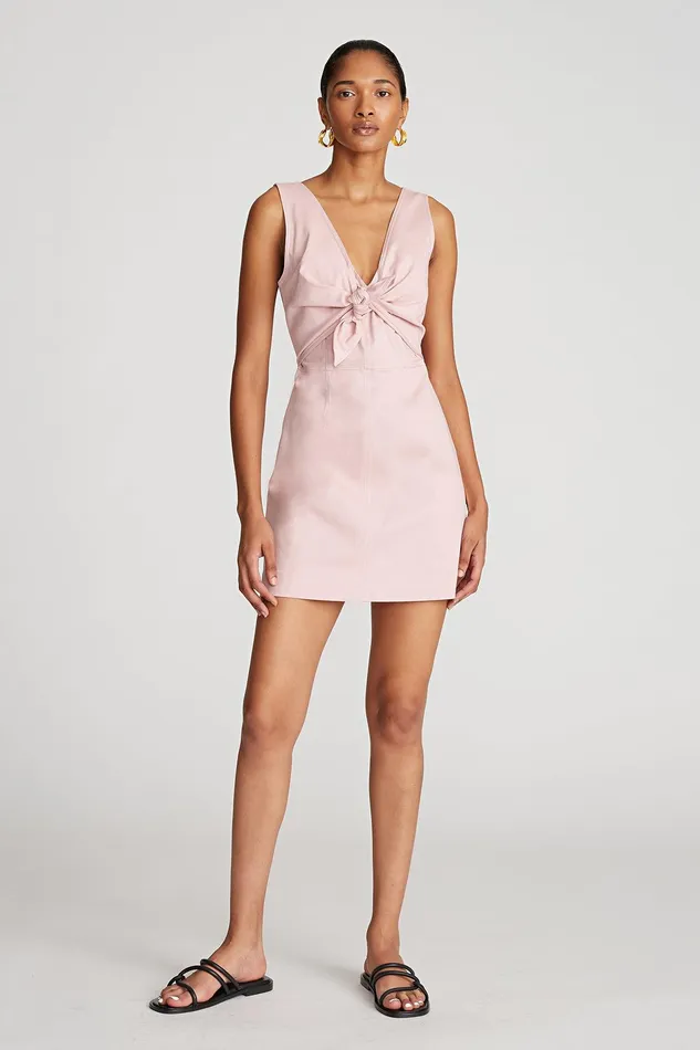 Halston Keeler Dress In Cotton Twill Peony Women Mini Dresses