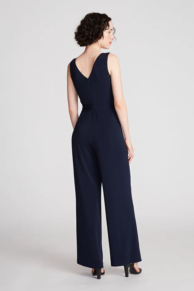 Halston Kia Jumpsuit In Jersey Navy Women Jumpsuits Halston Kia Jumpsuit In Jersey Navy Women Jumpsuits