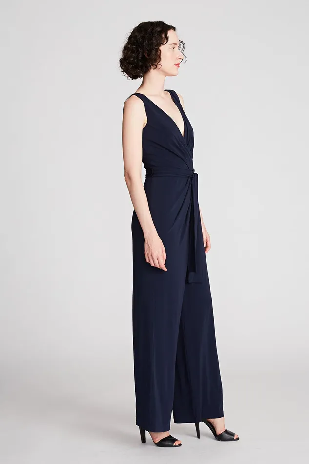 Halston Kia Jumpsuit In Jersey Navy Women Jumpsuits Halston Kia Jumpsuit In Jersey Navy Women Jumpsuits