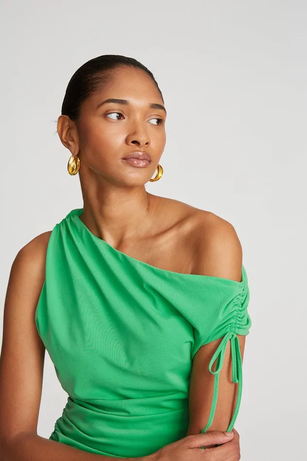 Halston Kiani Top In Stretch Jersey Citrus Green Women Tops Halston Kiani Top In Stretch Jersey Citrus Green Women Tops