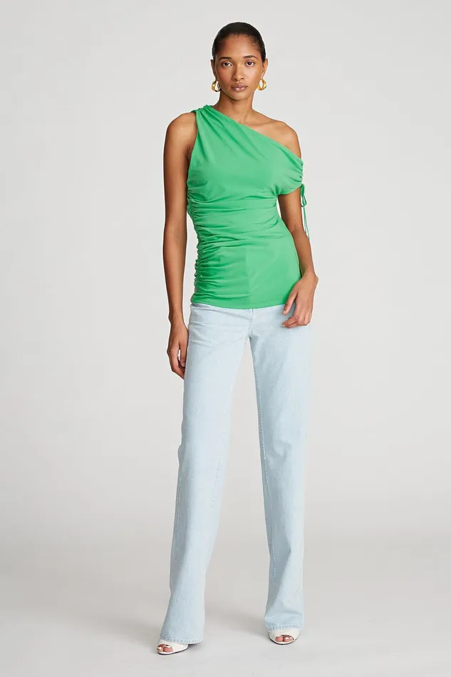 Halston Kiani Top In Stretch Jersey Citrus Green Women Tops Halston Kiani Top In Stretch Jersey Citrus Green Women Tops