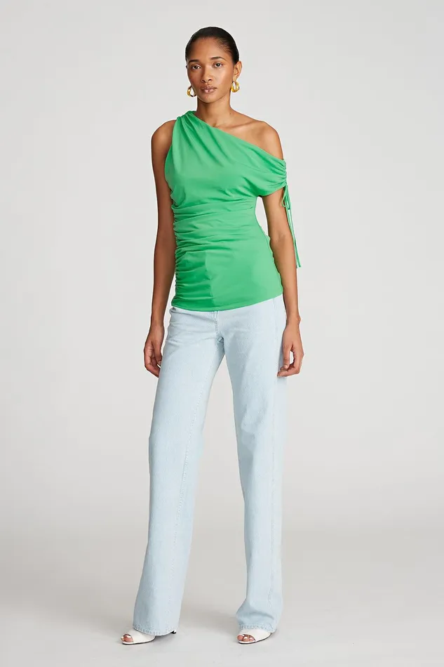 Halston Kiani Top In Stretch Jersey Citrus Green Women Tops Halston Kiani Top In Stretch Jersey Citrus Green Women Tops