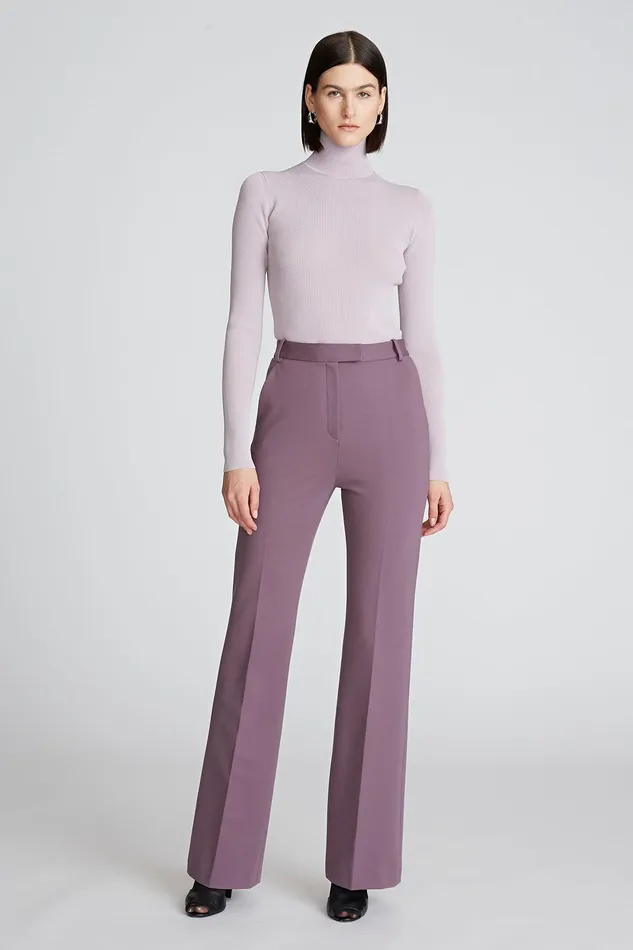 Halston Kimia Trouser In Milano Jersey PLUM Women Bottoms