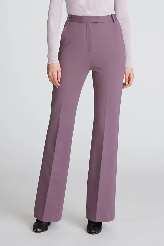 Halston Kimia Trouser In Milano Jersey PLUM Women Bottoms Halston Kimia Trouser In Milano Jersey PLUM Women Bottoms