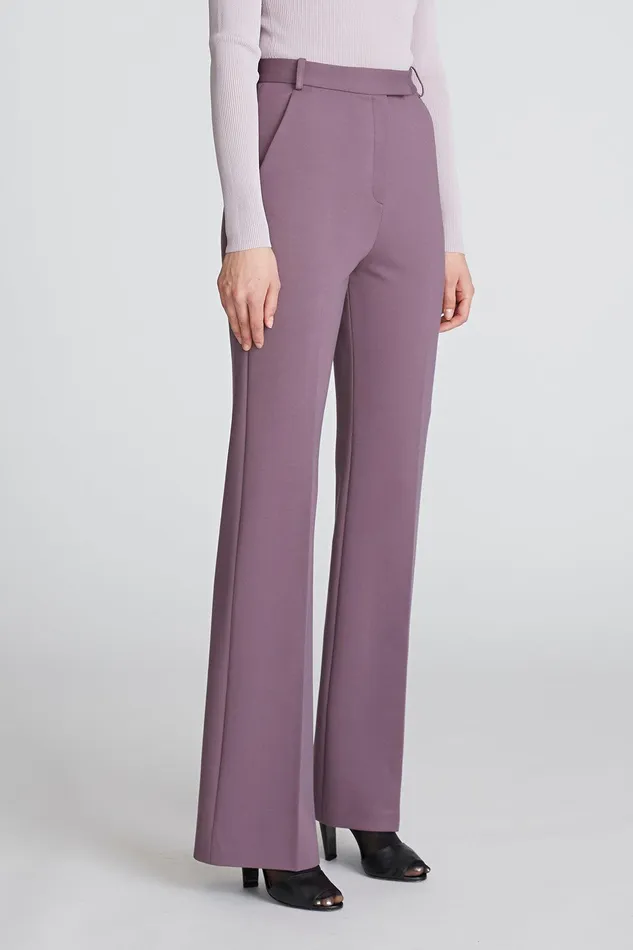 Halston Kimia Trouser In Milano Jersey PLUM Women Bottoms Halston Kimia Trouser In Milano Jersey PLUM Women Bottoms