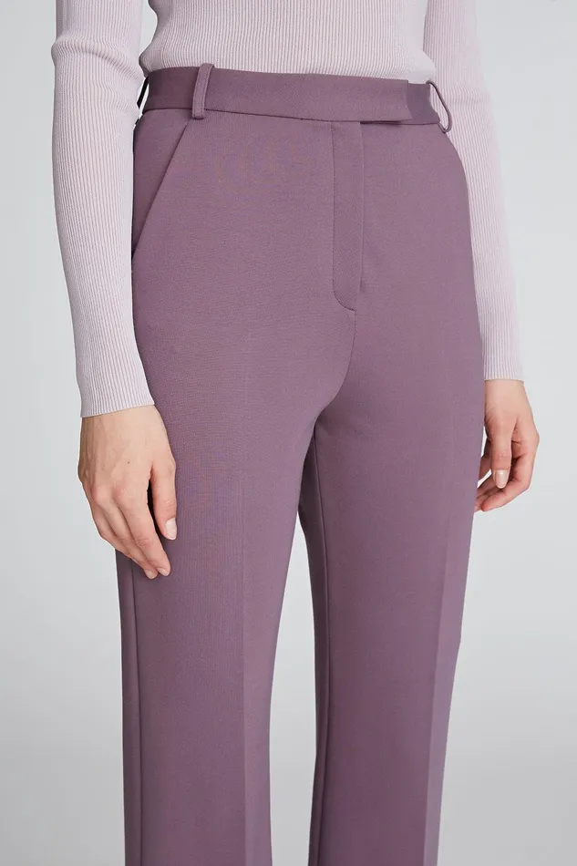Halston Kimia Trouser In Milano Jersey PLUM Women Bottoms Halston Kimia Trouser In Milano Jersey PLUM Women Bottoms