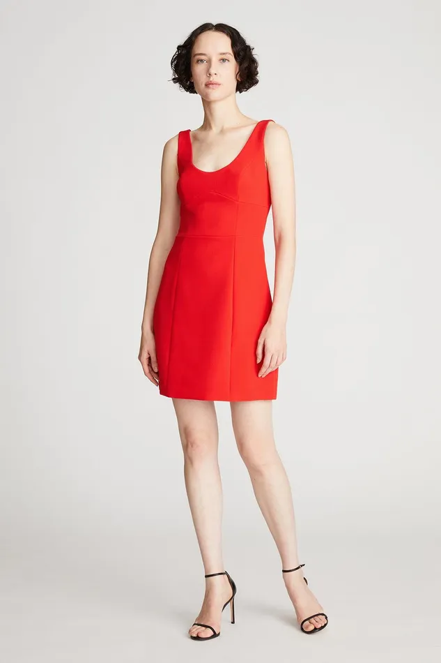 Halston Larisa Dress In Stretch Crepe Lipstick Red Women Cocktail Dresses Halston Larisa Dress In Stretch Crepe Lipstick Red Women Cocktail Dresses