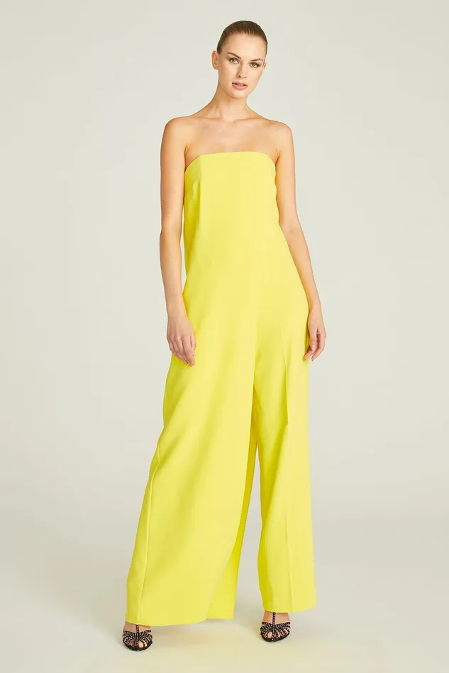 Halston Lil Crepe Jumpsuit Citron Women Jumpsuits Halston Lil Crepe Jumpsuit Citron Women Jumpsuits