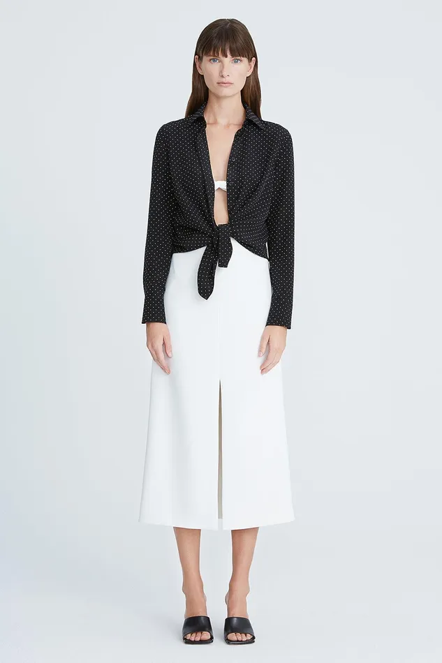 Halston Londyn Cdc Micro Dot Blouse BlackChalk Micro Dot Print Women Tops