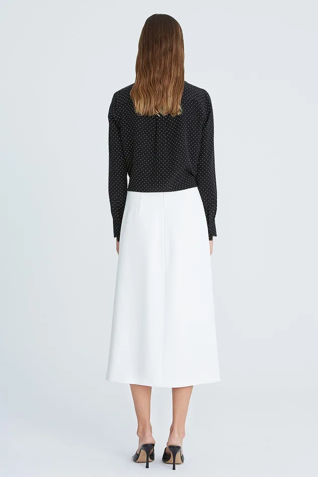 Halston Londyn Cdc Micro Dot Blouse BlackChalk Micro Dot Print Women Tops