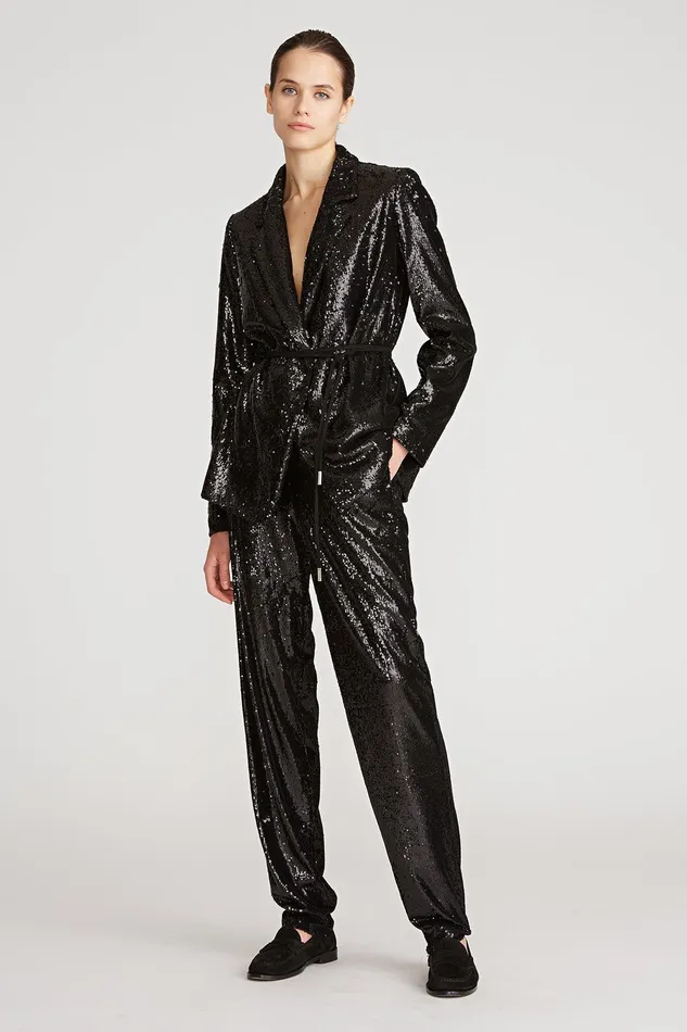 Halston Lucy Sequin Jacket Black Women Jackets And Blazers Halston Lucy Sequin Jacket Black Women Jackets And Blazers