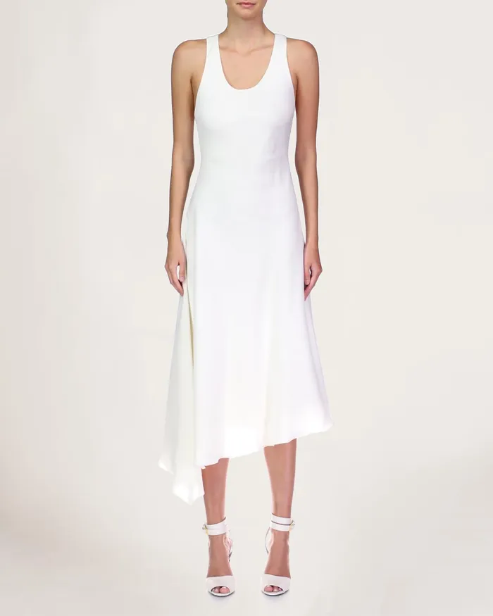 Halston Mazie Racer Back Dress Women Midi Dresses