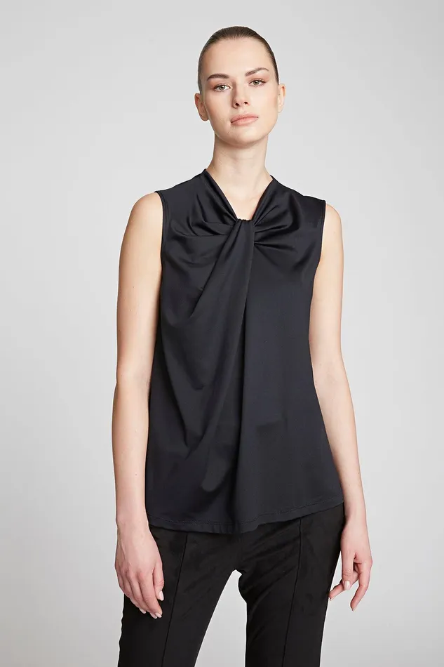 Halston Mckinley Top In Luxe Jersey Black Women Tops