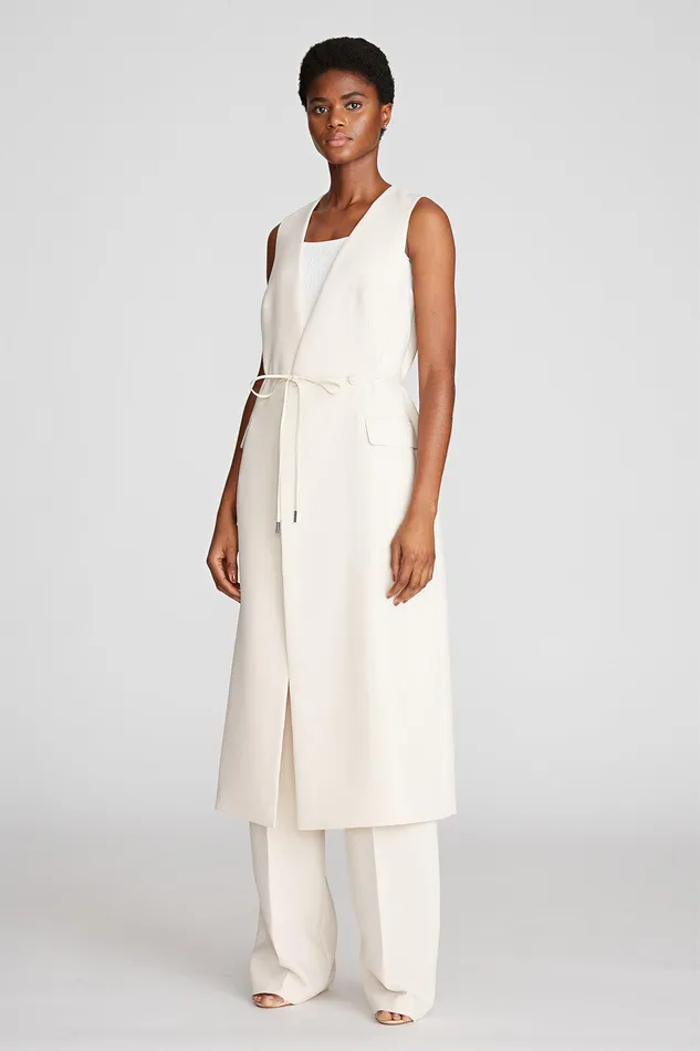 Halston Nellie Dress In Stretch Crepe Buff Women Midi Dresses Halston Nellie Dress In Stretch Crepe Buff Women Midi Dresses
