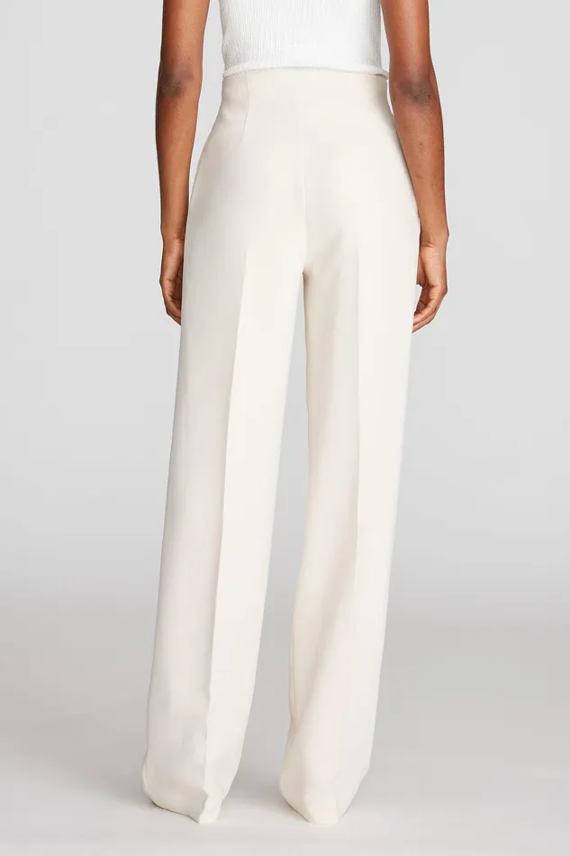 Halston Reed Trouser In Stretch Crepe Buff Women Bottoms Halston Reed Trouser In Stretch Crepe Buff Women Bottoms