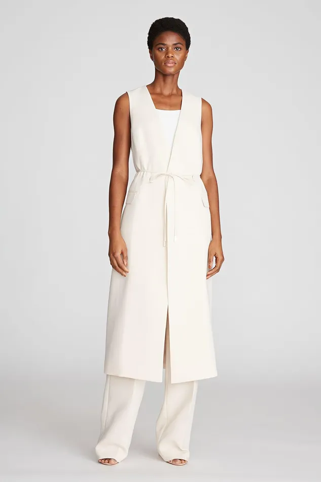 Halston Reed Trouser In Stretch Crepe Buff Women Bottoms Halston Reed Trouser In Stretch Crepe Buff Women Bottoms
