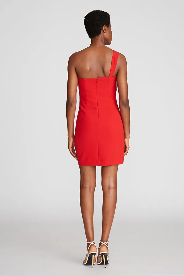 Halston Regina Dress In Stretch Crepe Halston Red Women Cocktail Dresses