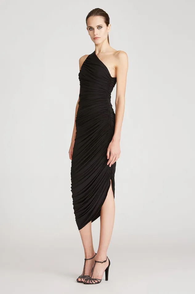 Halston Reia One Shoulder Dress Black Black Women Cocktail Dresses Halston Reia One Shoulder Dress Black Black Women Cocktail Dresses
