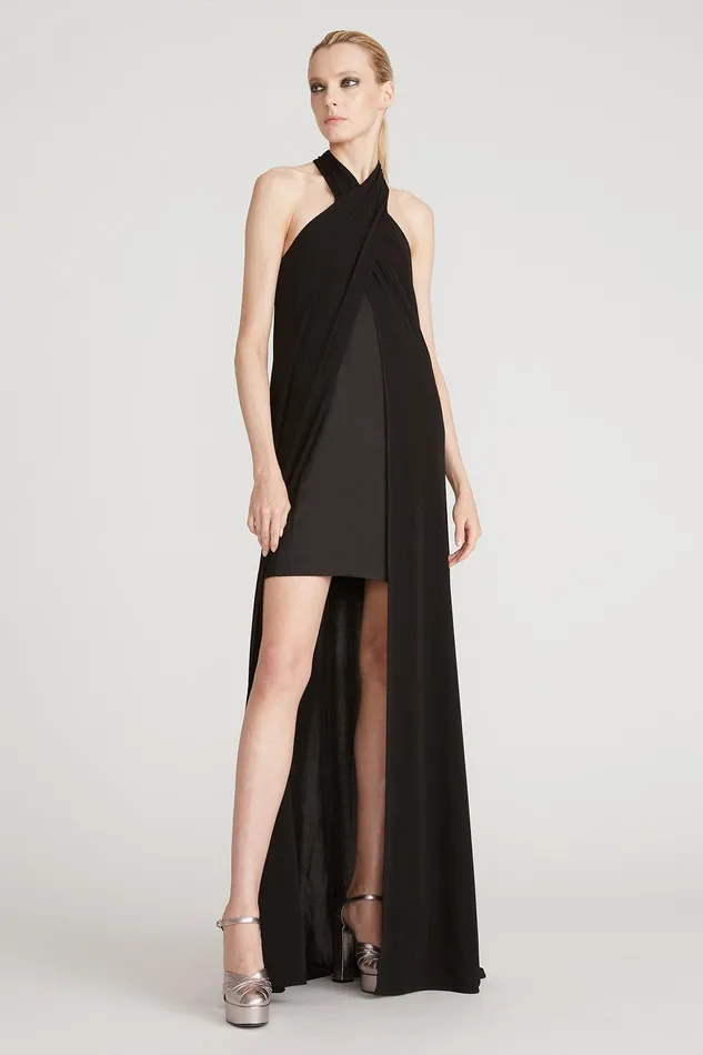 Halston Reign Matte Jersey Gown Black Women Black Dresses