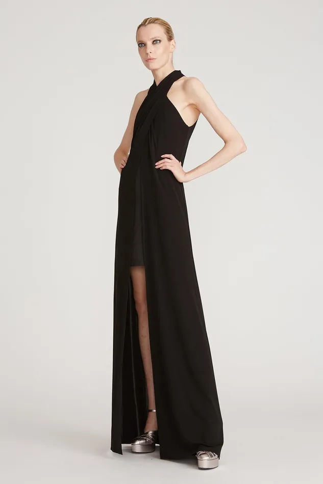 Halston Reign Matte Jersey Gown Black Women Black Dresses Halston Reign Matte Jersey Gown Black Women Black Dresses
