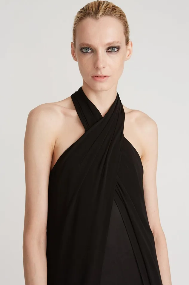 Halston Reign Matte Jersey Gown Black Women Black Dresses Halston Reign Matte Jersey Gown Black Women Black Dresses