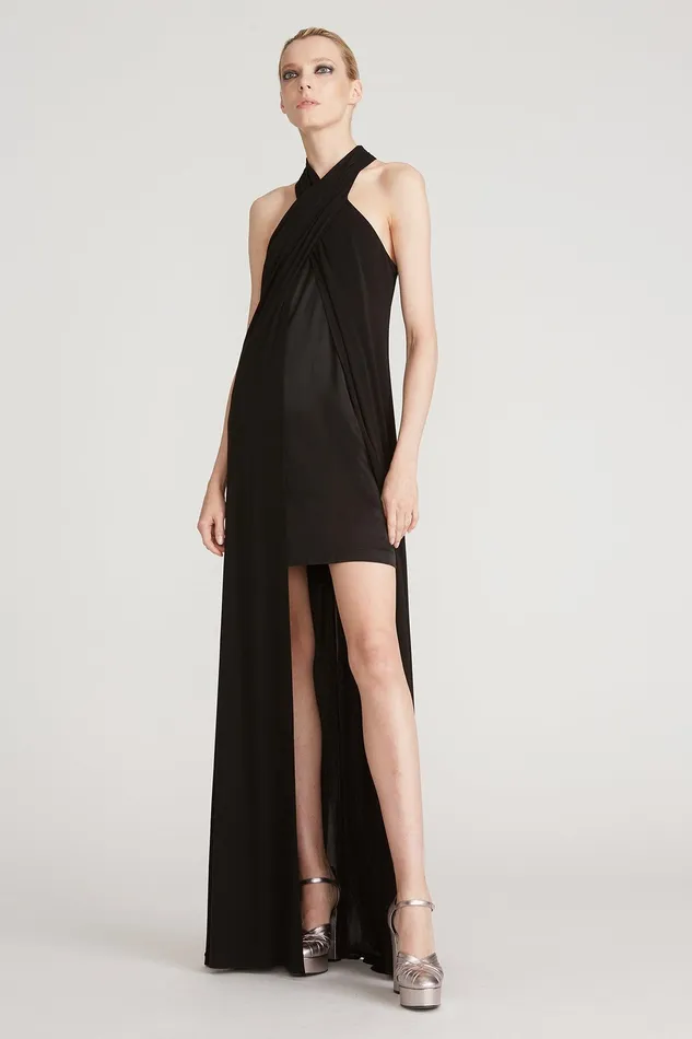 Halston Reign Matte Jersey Gown Black Women Black Dresses Halston Reign Matte Jersey Gown Black Women Black Dresses