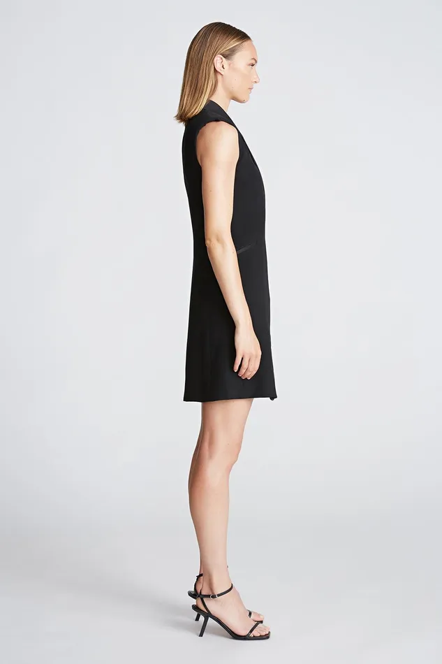 Halston Rianne Dress In CrepeSatin Black Women Mini Dresses Halston Rianne Dress In CrepeSatin Black Women Mini Dresses