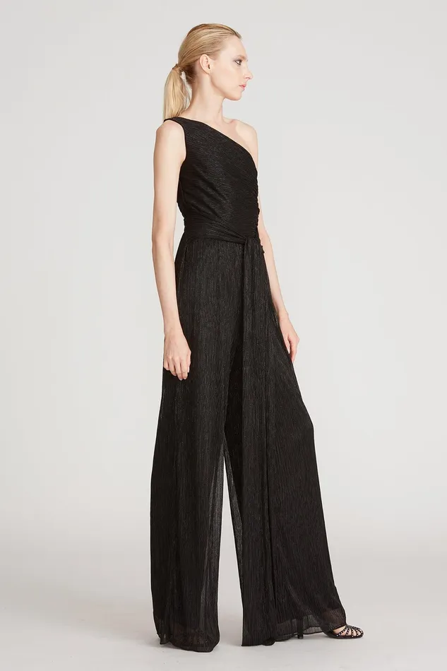 Halston Romee Crinkle Jersey Jumpsuit Black Women Jumpsuits Halston Romee Crinkle Jersey Jumpsuit Black Women Jumpsuits