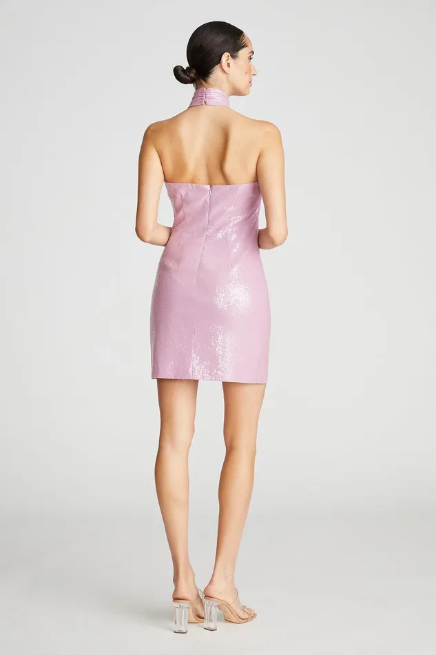 Halston Sarena Dress In Stretch Sequin Wisteria Women Mini Dresses Halston Sarena Dress In Stretch Sequin Wisteria Women Mini Dresses