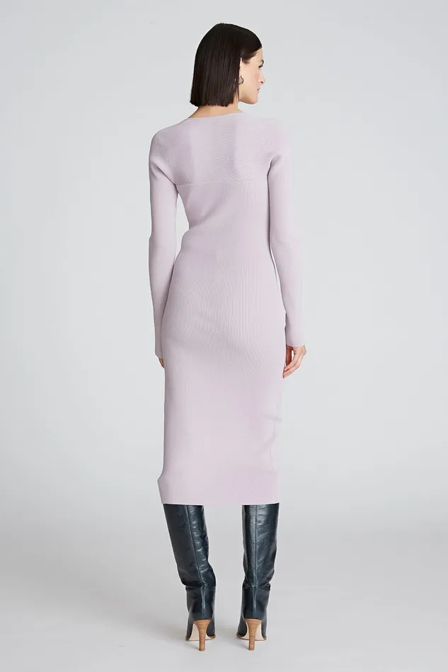 Halston Sawyer Dress In Matte Viscose Light Plum Women Midi Dresses Halston Sawyer Dress In Matte Viscose Light Plum Women Midi Dresses