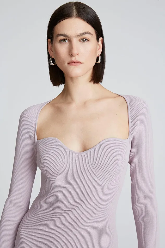 Halston Sawyer Dress In Matte Viscose Light Plum Women Midi Dresses Halston Sawyer Dress In Matte Viscose Light Plum Women Midi Dresses