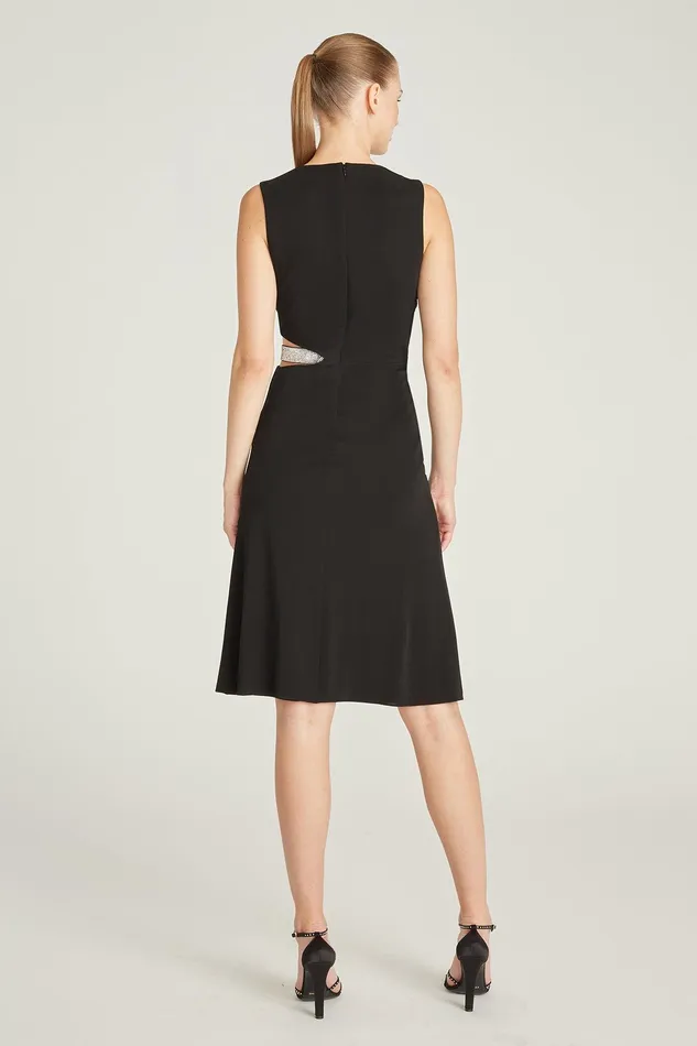Halston Selena Jersey Crystal Cocktail Black Women Black Dresses Halston Selena Jersey Crystal Cocktail Black Women Black Dresses
