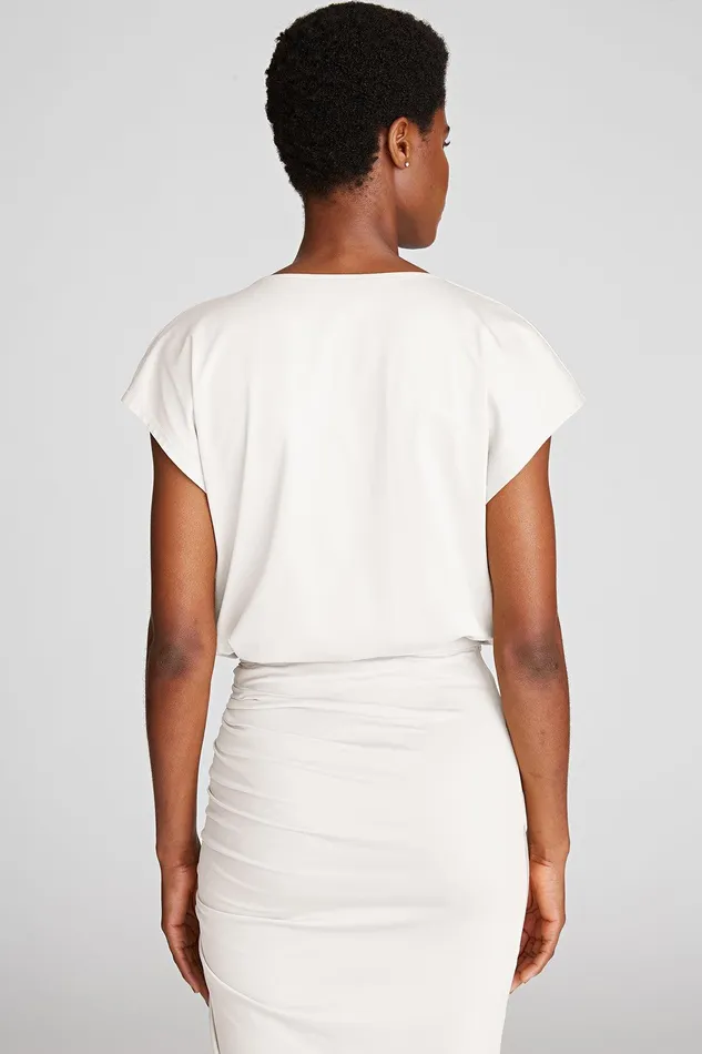 Halston Soto Top In Luxe Jersey Chalk Women Tops Halston Soto Top In Luxe Jersey Chalk Women Tops