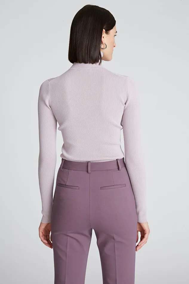 Halston Ty Turtleneck In Matte Viscose Light Plum Women Tops Halston Ty Turtleneck In Matte Viscose Light Plum Women Tops