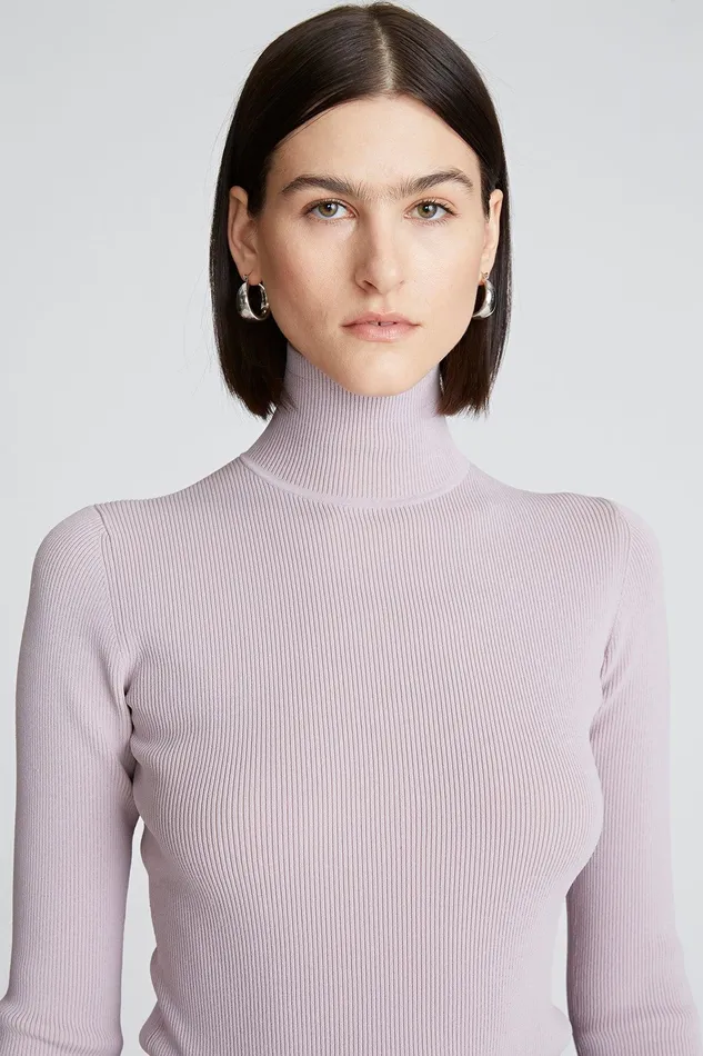 Halston Ty Turtleneck In Matte Viscose Light Plum Women Tops Halston Ty Turtleneck In Matte Viscose Light Plum Women Tops