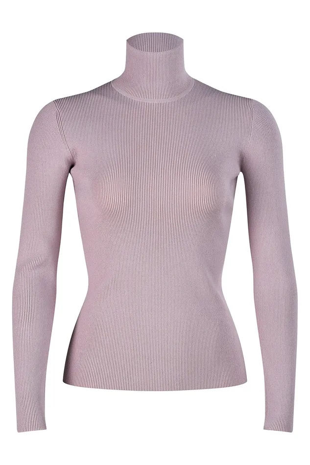 Halston Ty Turtleneck In Matte Viscose Light Plum Women Tops Halston Ty Turtleneck In Matte Viscose Light Plum Women Tops