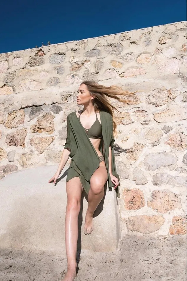 Halter Bikini Top KHAKI Women Molly Bracken Beachwear