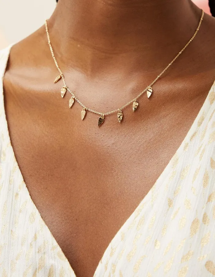 Hammered Pendants Necklace Gold Women FatFace Jewellery