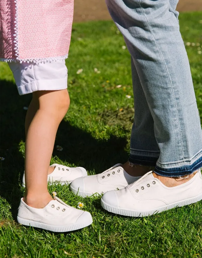 Hampton Canvas Plum Plimsolls White Children Monsoon Girls039 Shoes and Sandals