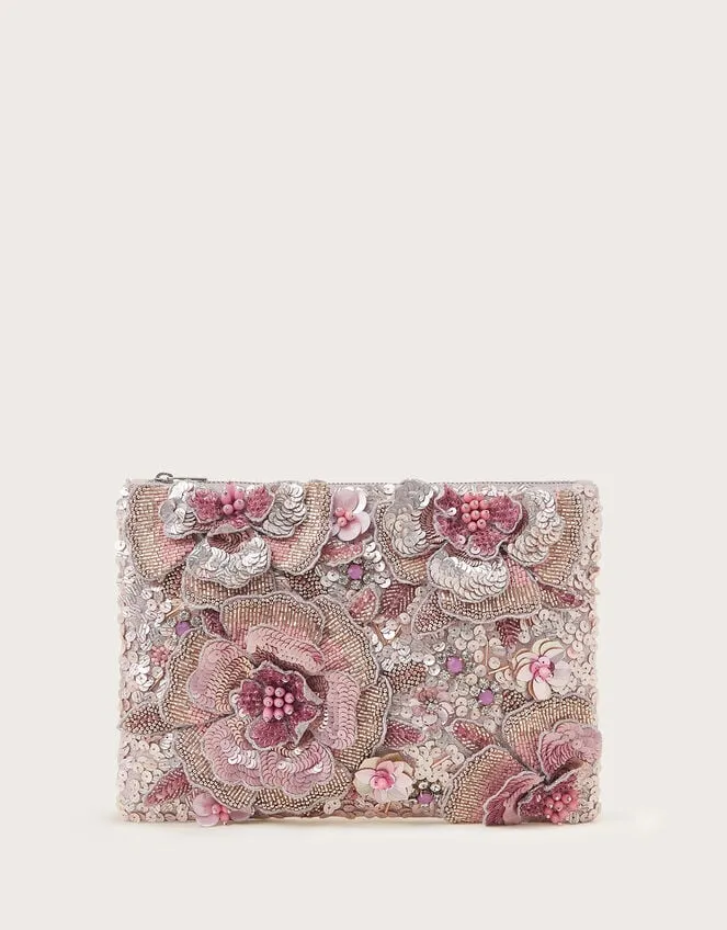 HandEmbellished 3d Flower Pouch Women Monsoon Bags and Purses