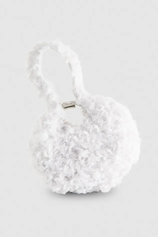 Handbags Women Patrizia Pepe Bangle Bag Fluffy Eldorado White