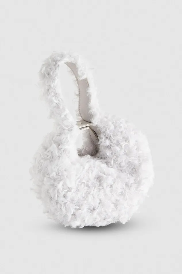 Handbags Women Patrizia Pepe Bangle Bag Fluffy Eldorado White