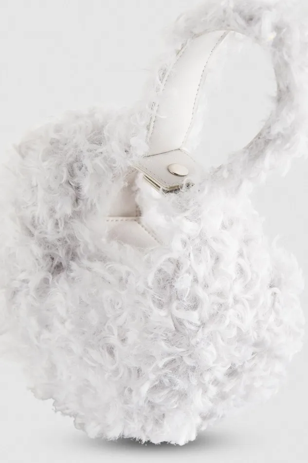 Handbags Women Patrizia Pepe Bangle Bag Fluffy Eldorado White