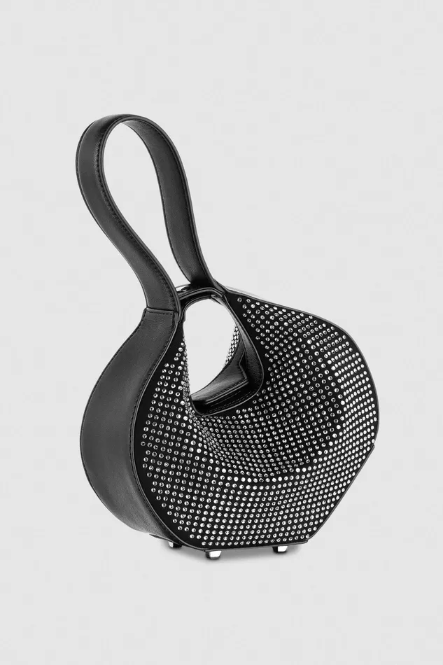 Handbags Women Patrizia Pepe Rhinestone Bangle Bag Nero