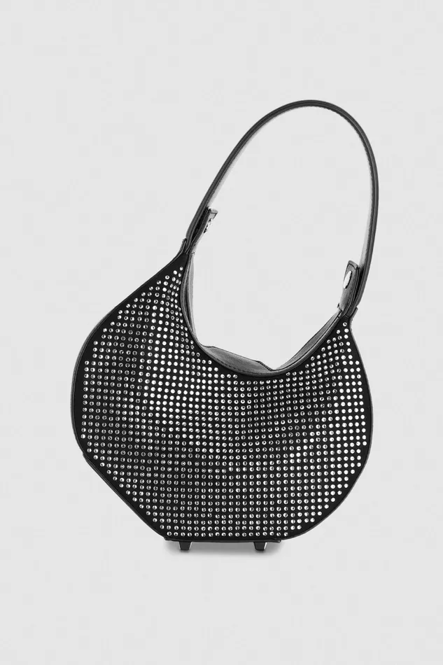 Handbags Women Patrizia Pepe Rhinestone Bangle Bag Nero